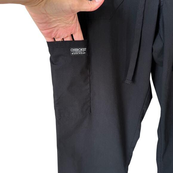 Cherokee Cargo Scrub Pants Sz M Black Medical Clinic Hospital Lab Uniform WW190 - Picture 9 of 11